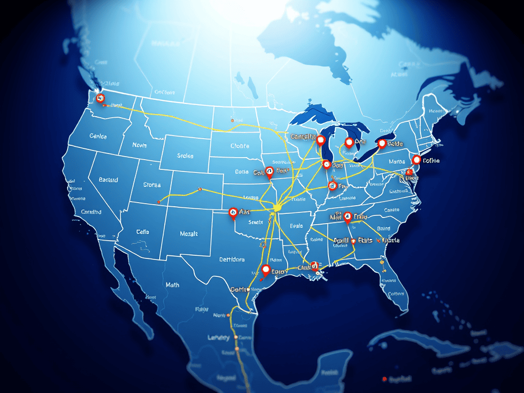 Logistics Program Map graphic-of-a-logistics-map-going-between-multiple-cities-in – 40 ...