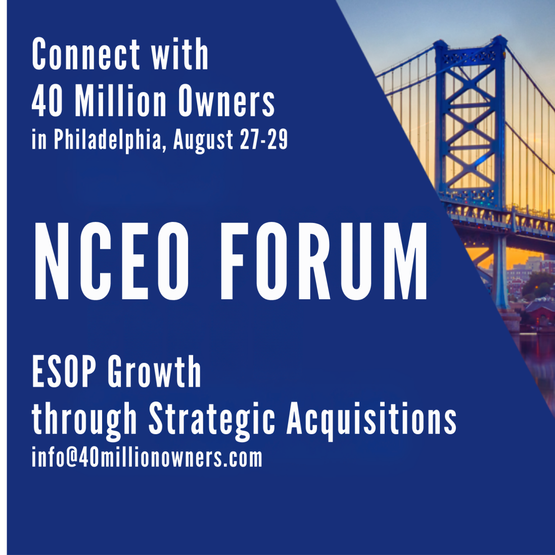 Meet us at the NCEO Forum